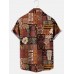 Men's Hawaiian Style Tribal Pattern Short Sleeve Shirt