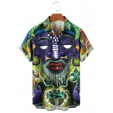 Mystic Shaman Print Short Sleeve Shirt 46396958X