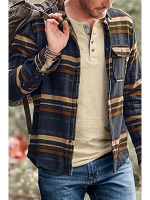 Mens Check Pocket Casual Jacket